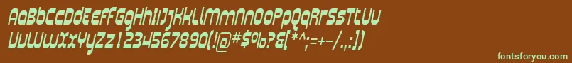SfplasmaticacondItalic-fontti – vihreät fontit ruskealla taustalla