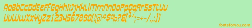 SfplasmaticacondItalic Font – Orange Fonts on Green Background