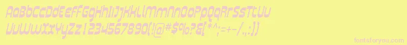 フォントSfplasmaticacondItalic – ピンクのフォント、黄色の背景