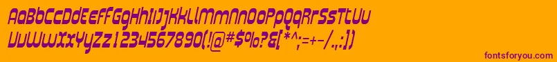 SfplasmaticacondItalic-fontti – violetit fontit oranssilla taustalla
