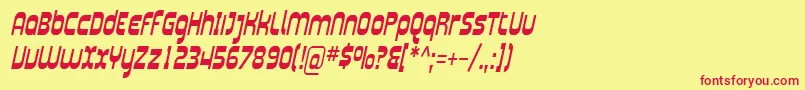 SfplasmaticacondItalic-fontti – punaiset fontit keltaisella taustalla