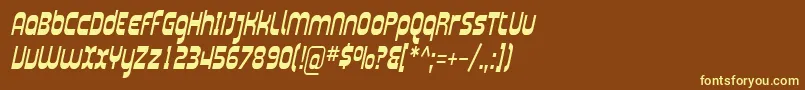 SfplasmaticacondItalic Font – Yellow Fonts on Brown Background