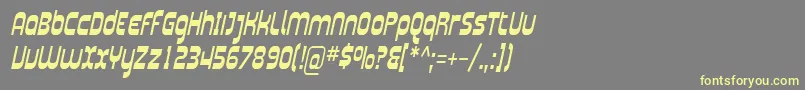 フォントSfplasmaticacondItalic – 黄色のフォント、灰色の背景