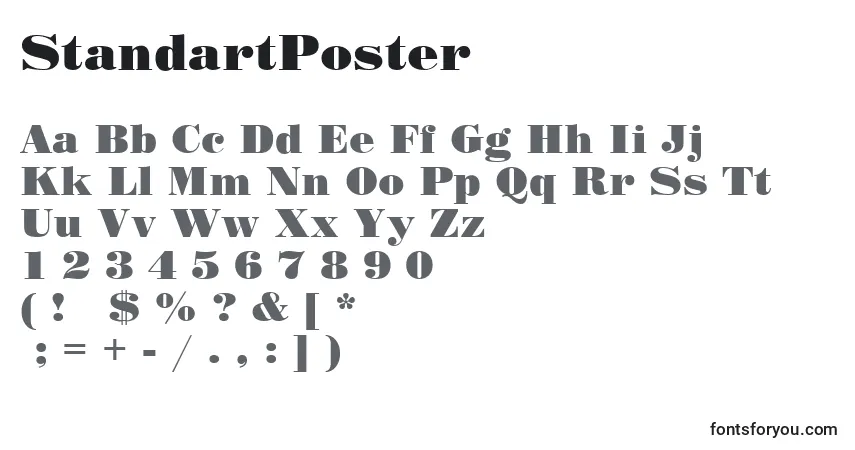 A fonte StandartPoster – alfabeto, números, caracteres especiais