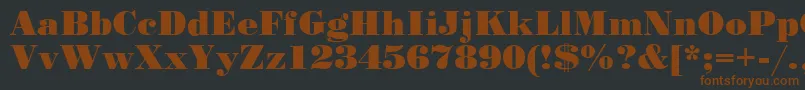 StandartPoster-fontti – ruskeat fontit mustalla taustalla