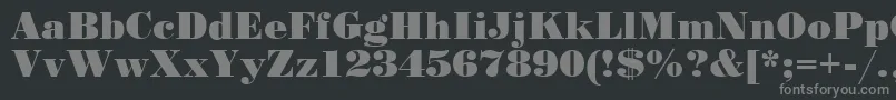 StandartPoster-fontti – harmaat kirjasimet mustalla taustalla