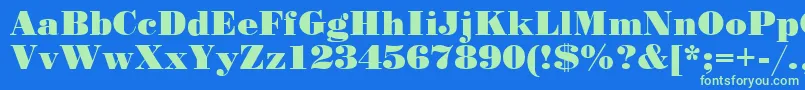 StandartPoster Font – Green Fonts on Blue Background