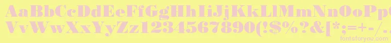 StandartPoster Font – Pink Fonts on Yellow Background