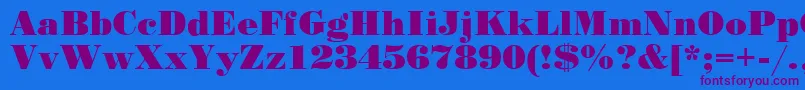 StandartPoster Font – Purple Fonts on Blue Background