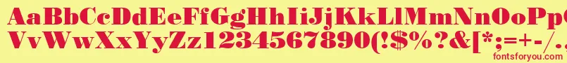 StandartPoster-fontti – punaiset fontit keltaisella taustalla
