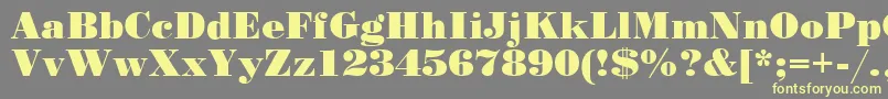 StandartPoster-fontti – keltaiset fontit harmaalla taustalla