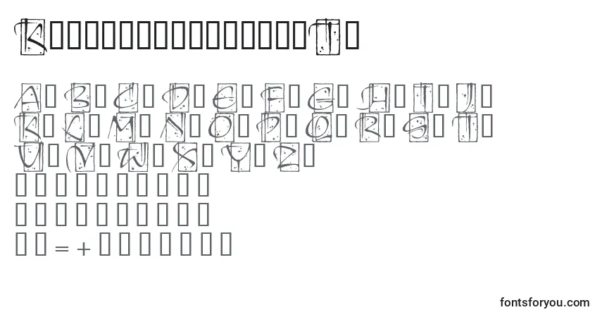 Шрифт KendoinitialsitcTt – алфавит, цифры, специальные символы