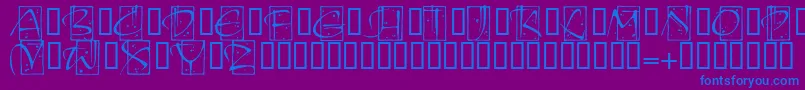KendoinitialsitcTt Font – Blue Fonts on Purple Background