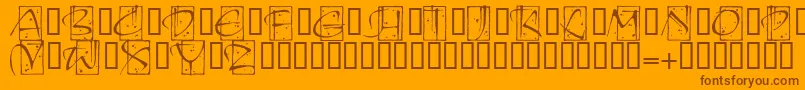 KendoinitialsitcTt Font – Brown Fonts on Orange Background