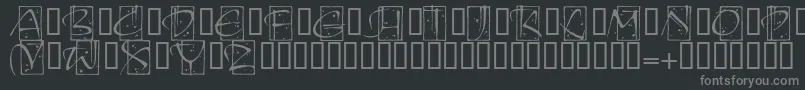 KendoinitialsitcTt Font – Gray Fonts on Black Background