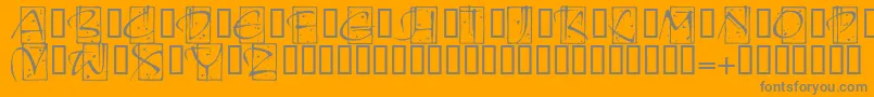 KendoinitialsitcTt Font – Gray Fonts on Orange Background
