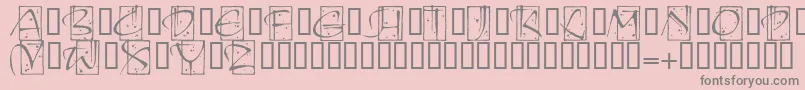 KendoinitialsitcTt Font – Gray Fonts on Pink Background