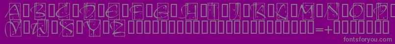 KendoinitialsitcTt Font – Gray Fonts on Purple Background