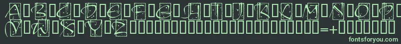 KendoinitialsitcTt Font – Green Fonts on Black Background