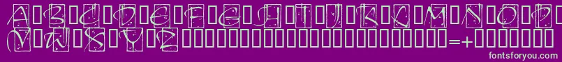 KendoinitialsitcTt Font – Green Fonts on Purple Background