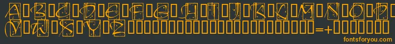 KendoinitialsitcTt Font – Orange Fonts on Black Background
