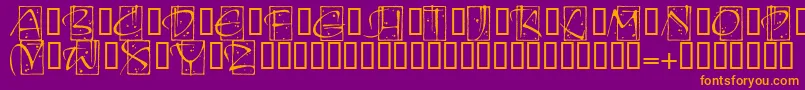 KendoinitialsitcTt Font – Orange Fonts on Purple Background