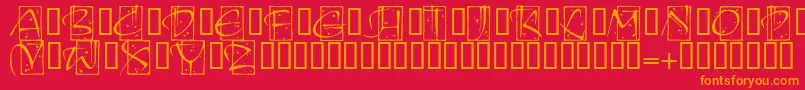 KendoinitialsitcTt Font – Orange Fonts on Red Background
