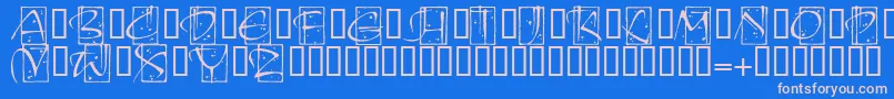 KendoinitialsitcTt Font – Pink Fonts on Blue Background