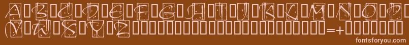 KendoinitialsitcTt Font – Pink Fonts on Brown Background