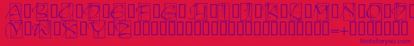 KendoinitialsitcTt Font – Purple Fonts on Red Background