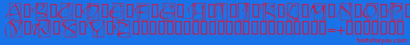KendoinitialsitcTt Font – Red Fonts on Blue Background