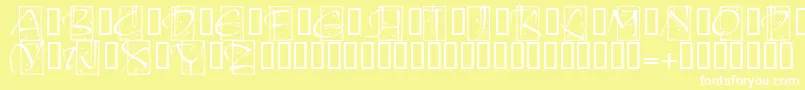 KendoinitialsitcTt Font – White Fonts on Yellow Background