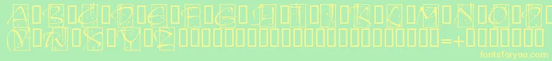 KendoinitialsitcTt Font – Yellow Fonts on Green Background