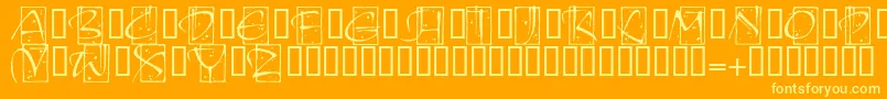KendoinitialsitcTt Font – Yellow Fonts on Orange Background