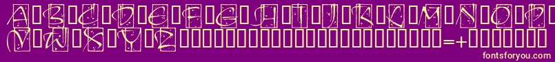 KendoinitialsitcTt Font – Yellow Fonts on Purple Background