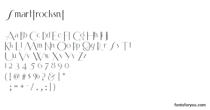 A fonte Smartfrocksnf (93338) – alfabeto, números, caracteres especiais