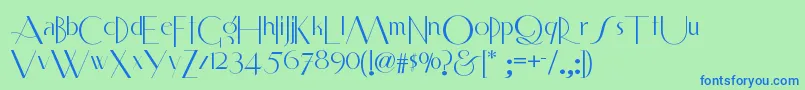 Smartfrocksnf Font – Blue Fonts on Green Background