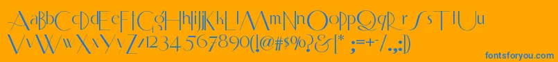 Smartfrocksnf-Schriftart – Blaue Schriften auf orangefarbenem Hintergrund