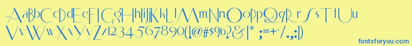 Smartfrocksnf Font – Blue Fonts on Yellow Background