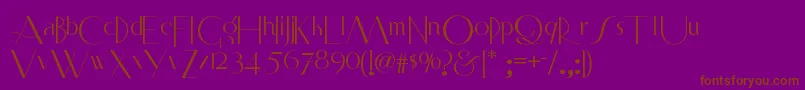 Smartfrocksnf-Schriftart – Braune Schriften auf violettem Hintergrund