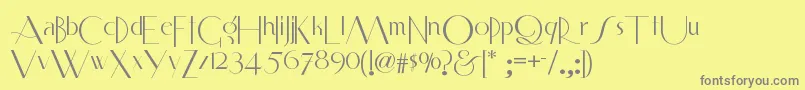 Smartfrocksnf-fontti – harmaat kirjasimet keltaisella taustalla