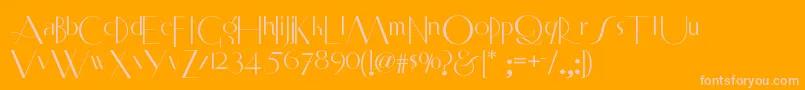 Smartfrocksnf-Schriftart – Rosa Schriften auf orangefarbenem Hintergrund