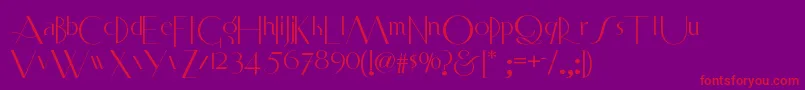 Smartfrocksnf-Schriftart – Rote Schriften auf violettem Hintergrund