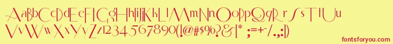 Smartfrocksnf Font – Red Fonts on Yellow Background