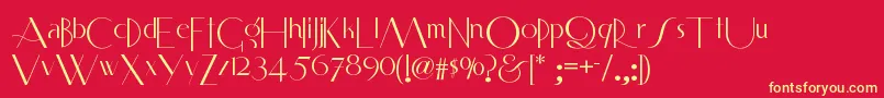 Smartfrocksnf Font – Yellow Fonts on Red Background