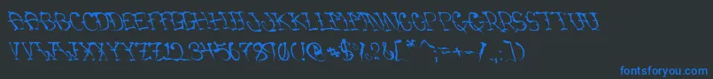 VtcSumislasheronepunchdrunk Font – Blue Fonts on Black Background