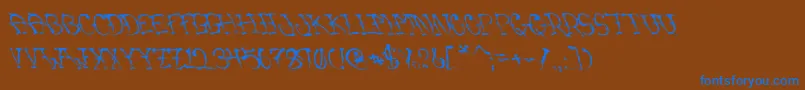 VtcSumislasheronepunchdrunk Font – Blue Fonts on Brown Background