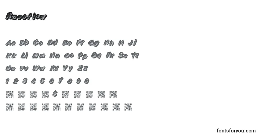 Schriftart Raceflow – Alphabet, Zahlen, spezielle Symbole