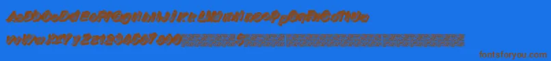 Raceflow Font – Brown Fonts on Blue Background