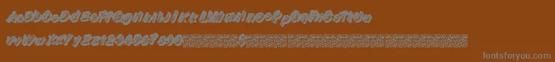 Raceflow-fontti – harmaat kirjasimet ruskealla taustalla